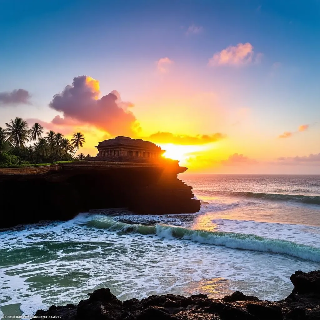 Bali Temple Sunset